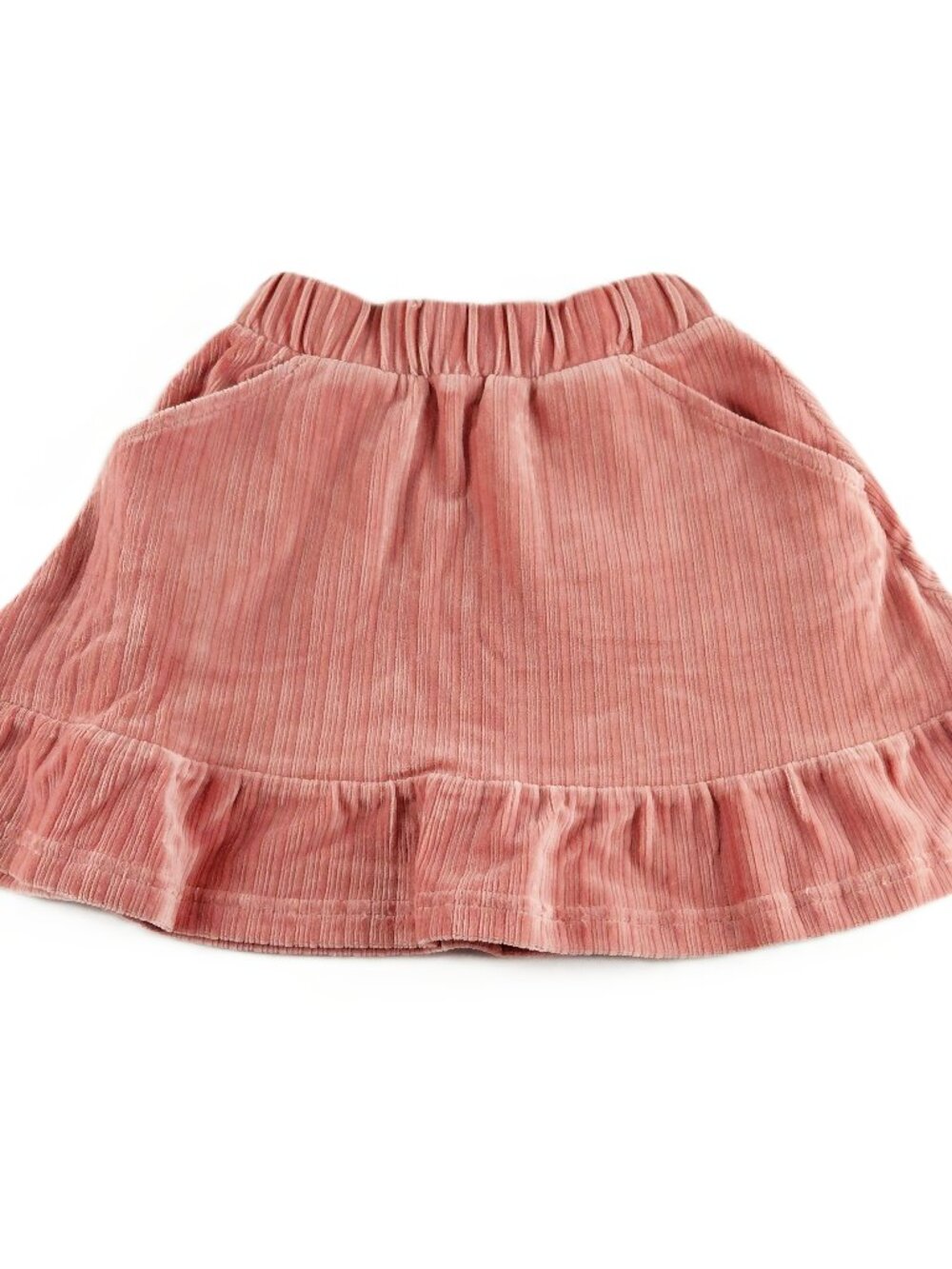 The Sunday Collective Pull On Ruffle Skirt Girls Size 4-5Y Brick Dust Velour